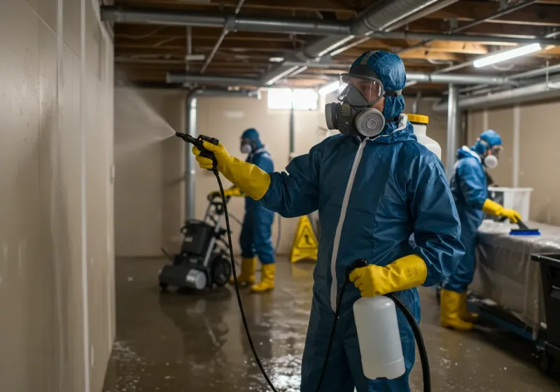Basement Sanitization and Antimicrobial Treatment process in Montgomery County, NC