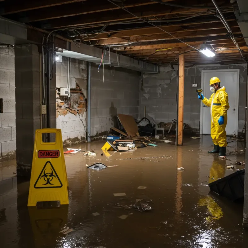 Flooded Basement Electrical Hazard in Montgomery County, NC Property
