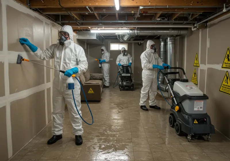 Basement Moisture Removal and Structural Drying process in Montgomery County, NC